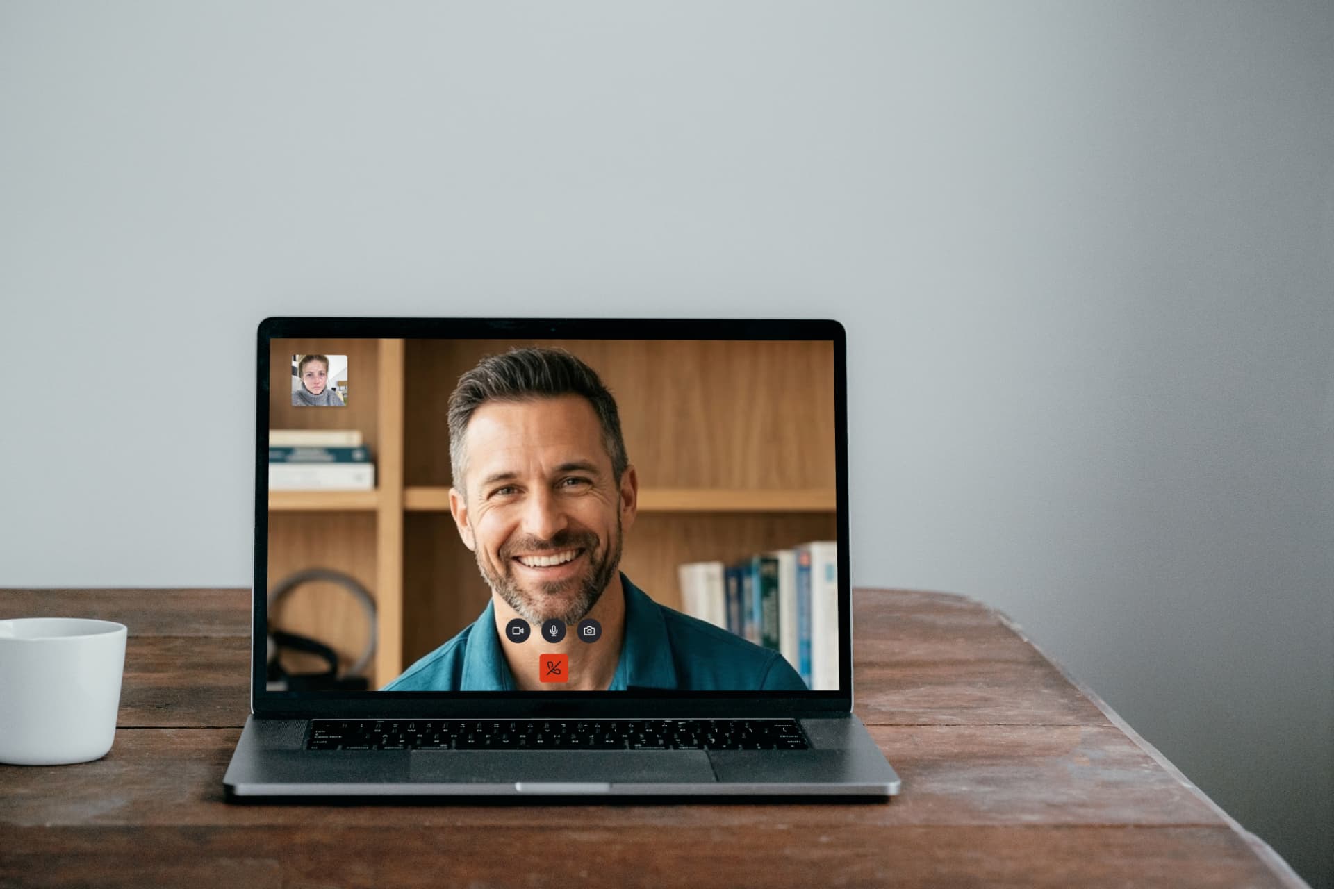 Videosprechstunde mit einem Arzt auf einem Notebook